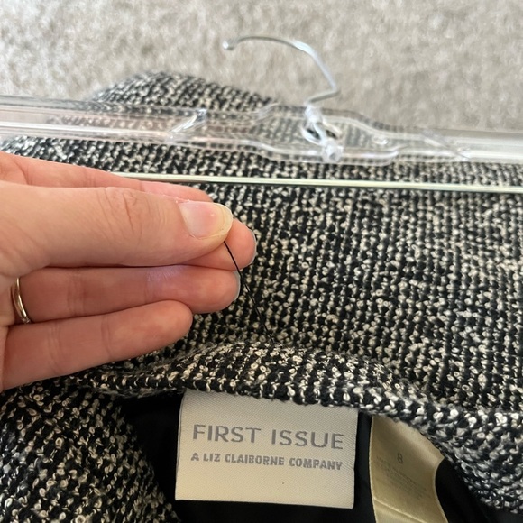 Vintage Liz Claiborne Gray, White & Black Speckled Pencil Skirt Womens Size 8 - Picture 10 of 12